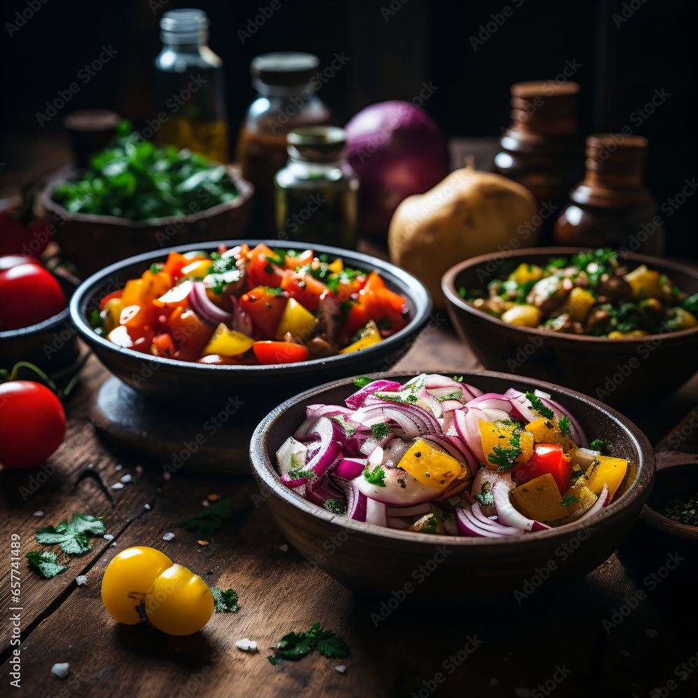 Homemade vegetable Salad low key