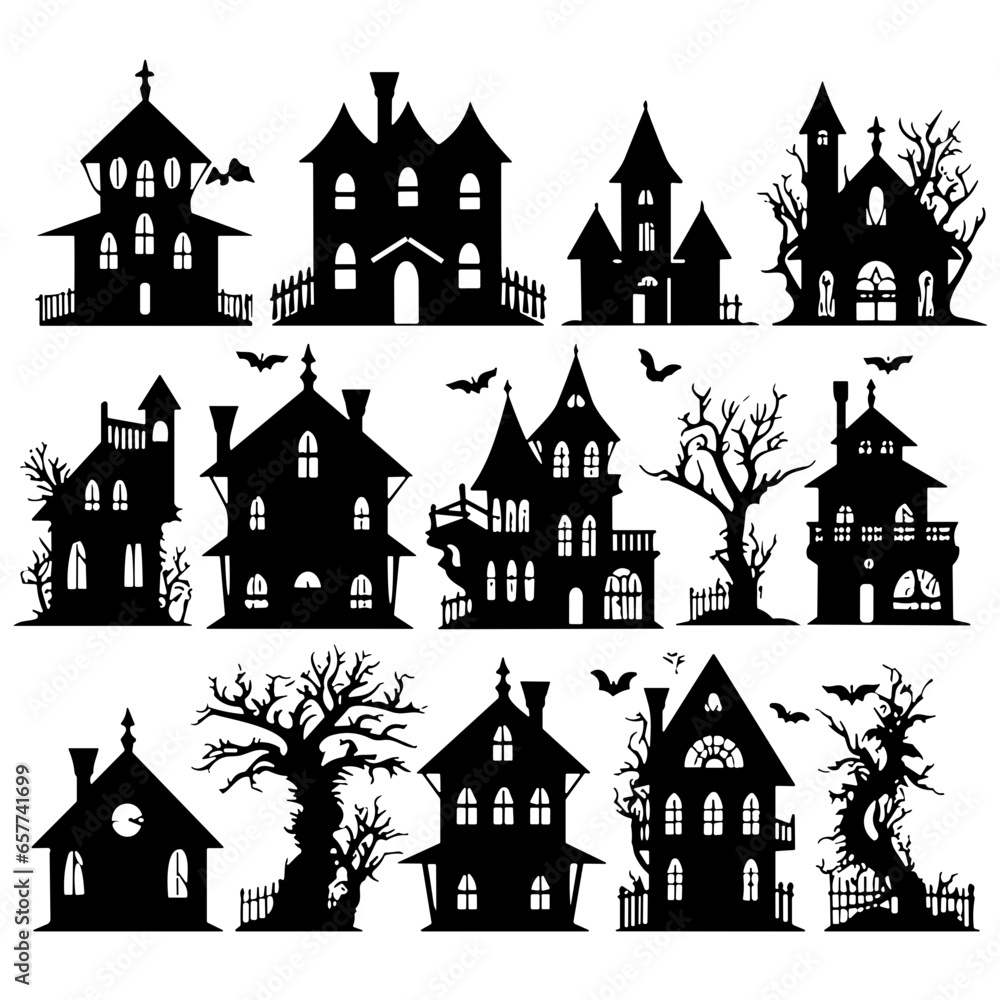 house silhouettes set