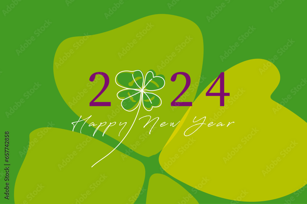 Carte De Vœux « Trèfle à Quatre Feuilles Chanceux, Trèfle Vert », Par