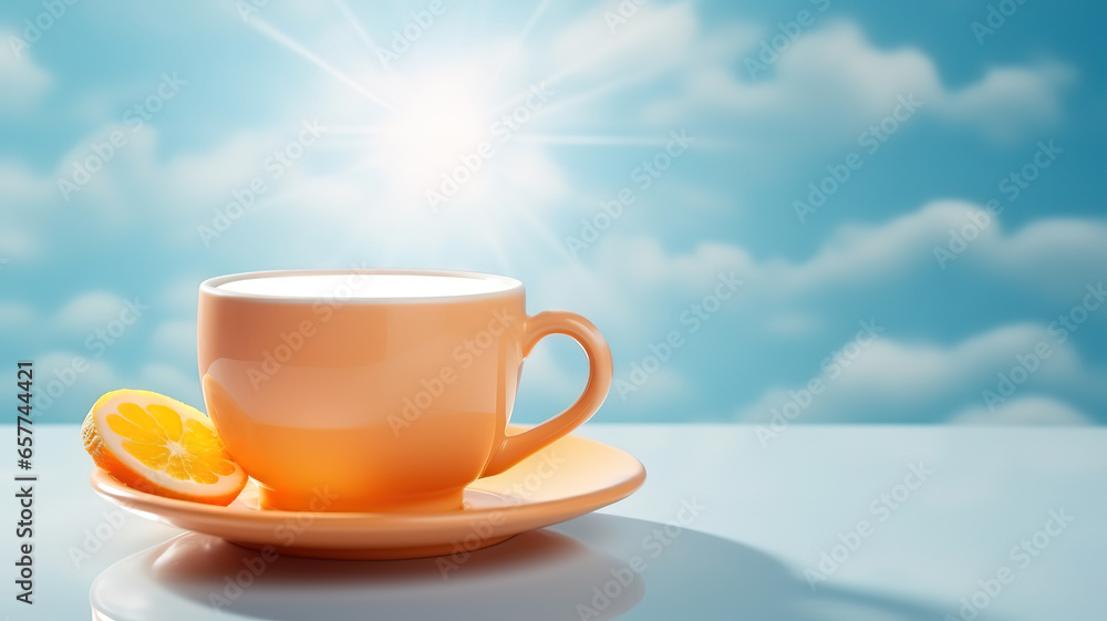 Fototapeta premium Good morning lettering decorative background. Generative Ai