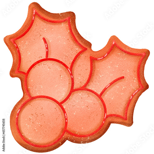 Holly Cookies Christmas Clip art