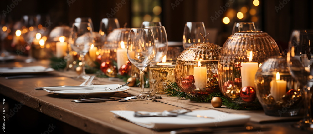 Wooden table setting and decoration for meal time Wooden table setting and decoration for meal time