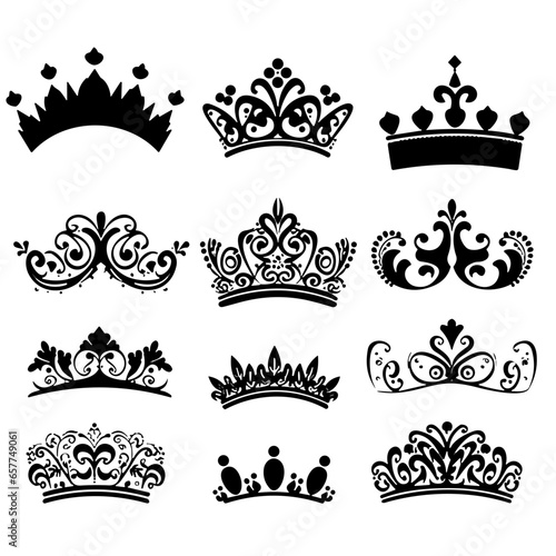 set of crowns vector