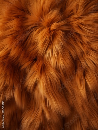 Brown Fur Creative Abstract Texture Wallpaper. Photorealistic Digital Art Decoration. Abstract Realistic Surface Vertical Background. Ai Generated Vibrant Pattern.