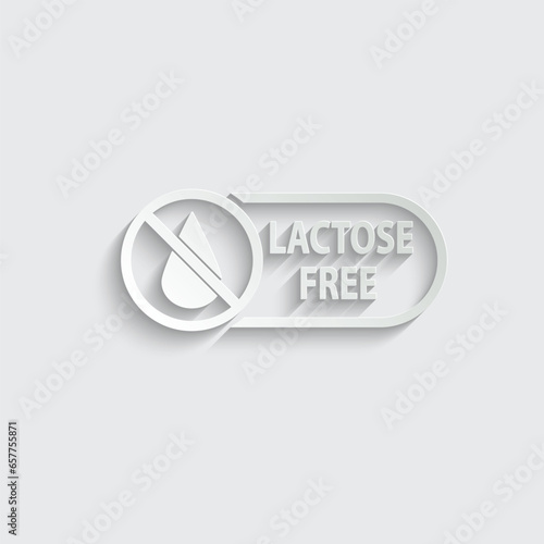 Lactose free icon vector without milk 