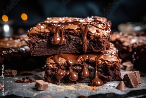 Decadent Chocolate Brownies Close-Up Display