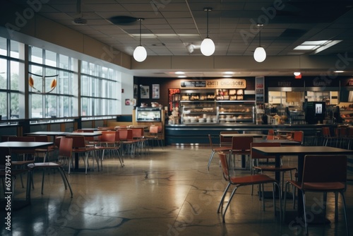 Interior of a fast food restaurant