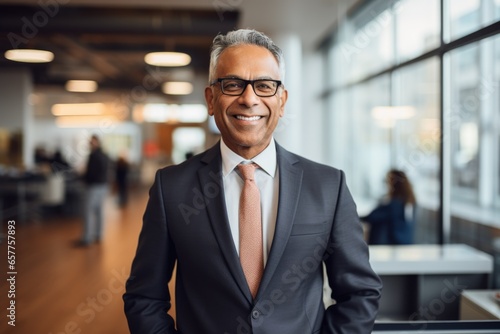 Portrait of a middle aged businessman posing in the office