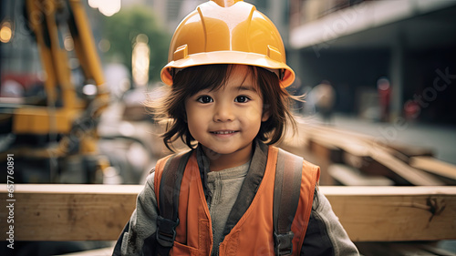 Child in the Role of a Construction Worker