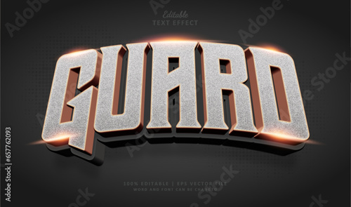 Guard Editable Text Effect Style esport 3d luxury gold