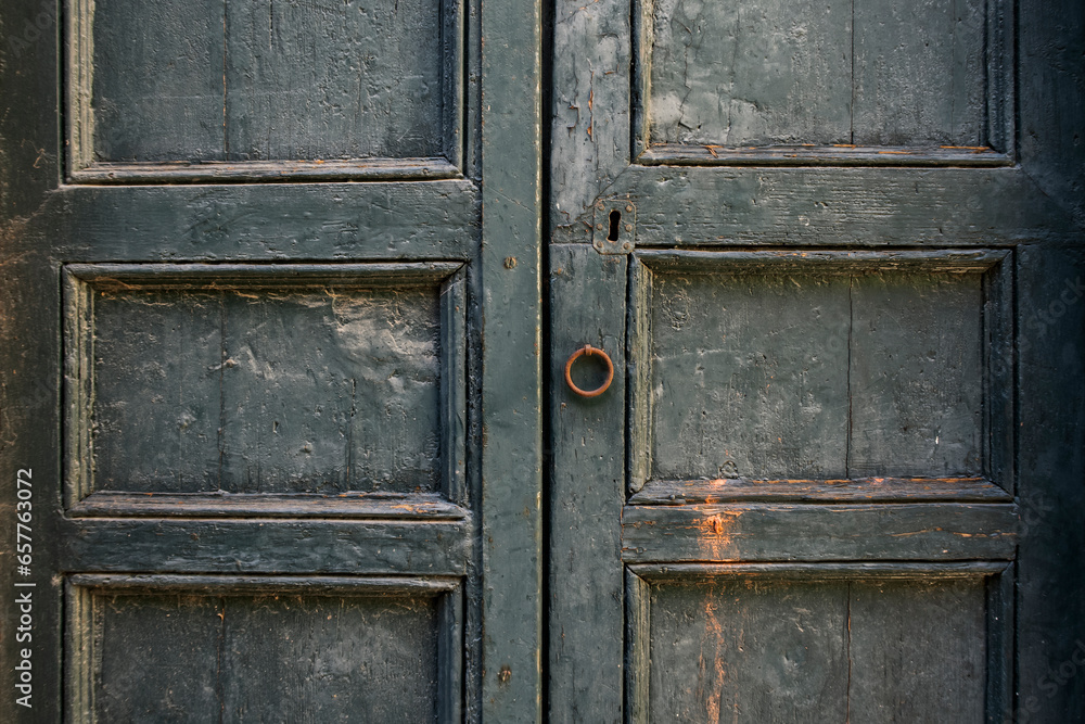 old wooden door with handle old wooden door with handle