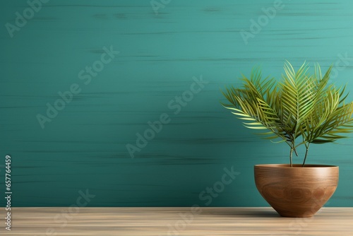 mock up presentation template green background plants and pots