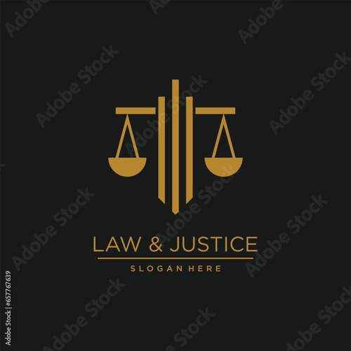 LAWYER AND JUSTICE VECTOR LOGO WITH NEW IDEA