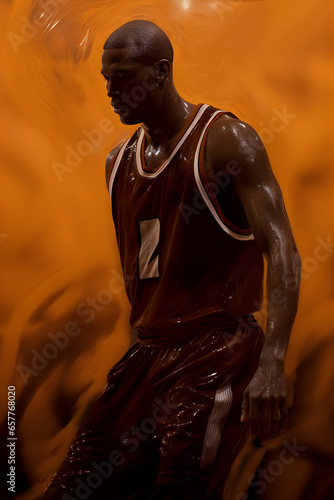 basketball player meditating before the game, sport concept, concentration © Demencial Studies