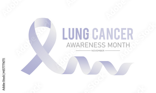 Lung cancer awareness month is observed every year in november. Holiday concept. Vector template for banner, greeting card, poster with background. Vector illustration.