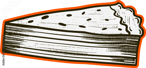 piece of sandwich vintage illustration