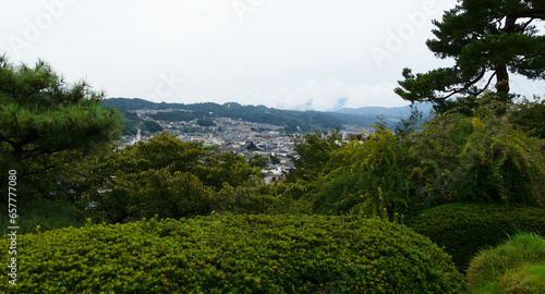 Kamazawa landscape from Kenrokuen Gardens, Ishikawa, Honshu Island, Japan photo