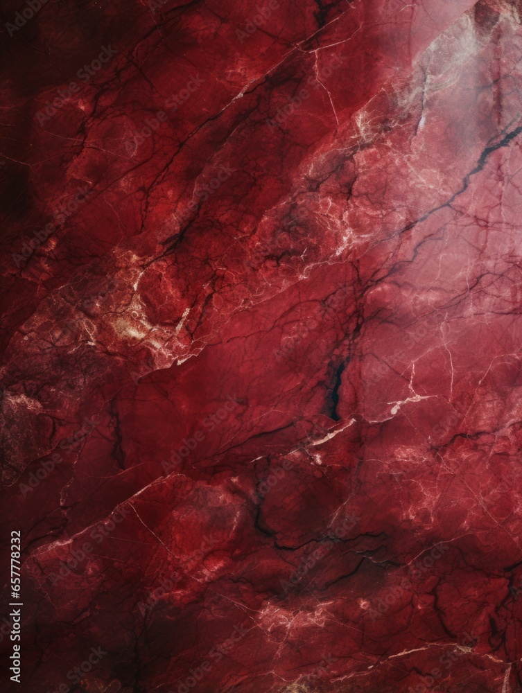Red Marble Creative Abstract Texture Wallpaper. Photorealistic Digital Art Decoration. Abstract Realistic Surface Vertical Background. Ai Generated Vibrant Pattern.