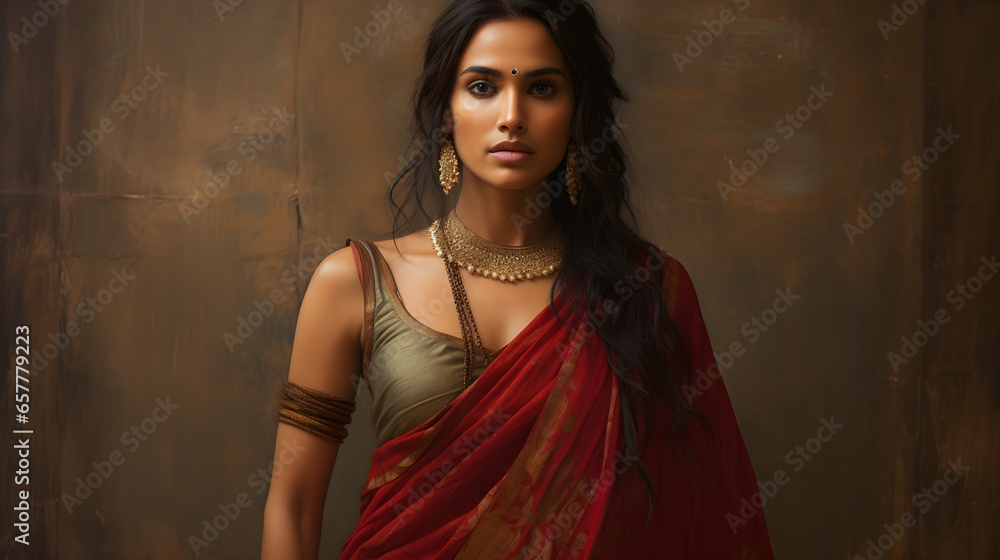 Indian woman in national dress sari