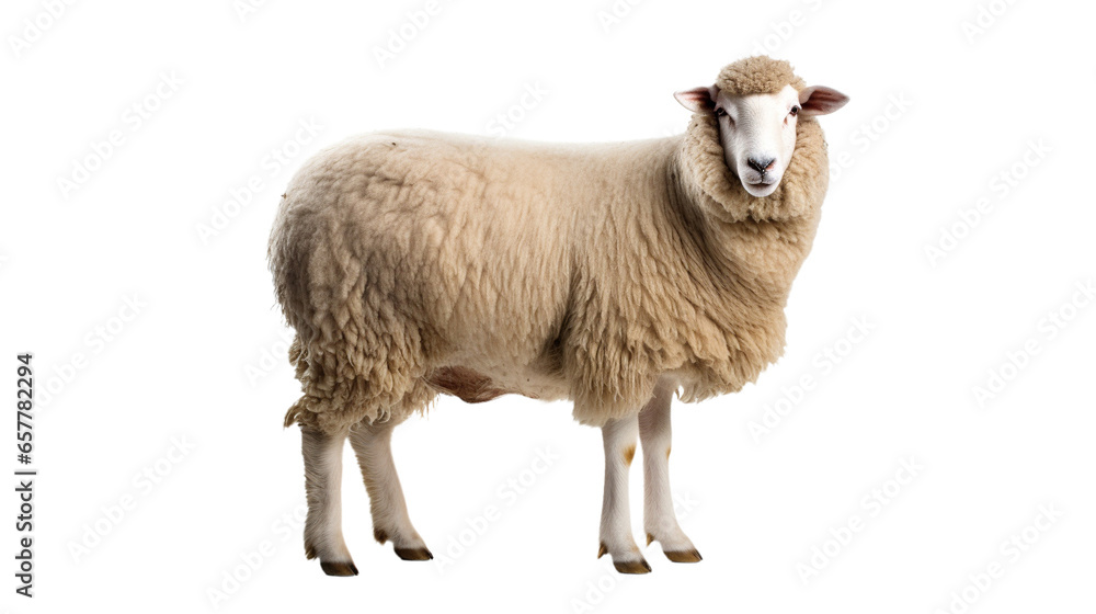 Sheep isolated on a transparent background. Wooly sheep Sheep isolated on a transparent background. Wooly sheep