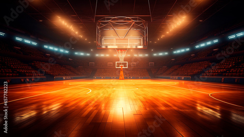 basketball court with dark light