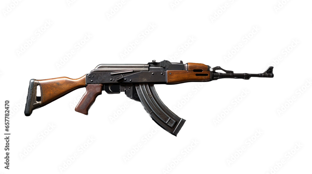Machine gun on transparent background. AK 47 gun Machine gun on transparent background. AK 47 gun