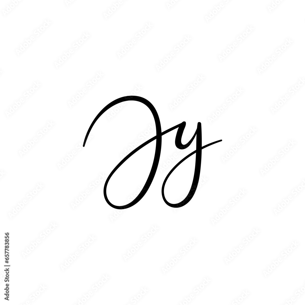 Handwritten JY letter logo. Simple signature vector Handwritten JY letter logo. Simple signature vector