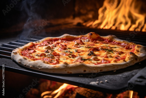 Romana pizza thin crust Italian restaurant fire oven