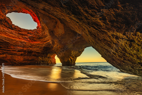 Benagil caves in algarve portugal 