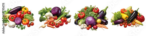 Mesculin mix Vegetable Hyperrealistic Highly Detailed Isolated On Plain White Background