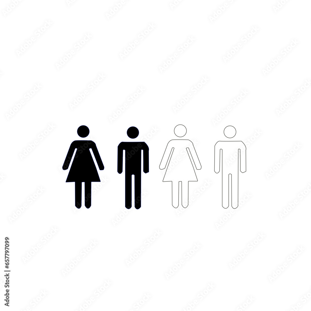 male and female symbols icon set male and female symbols icon set