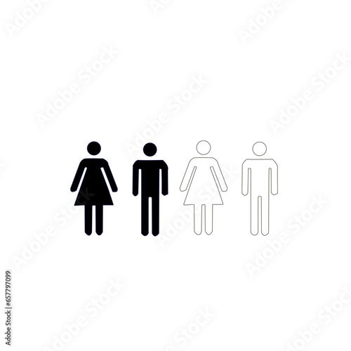 male and female symbols icon set