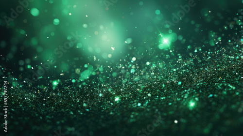 Green Sparkles Abstract Background