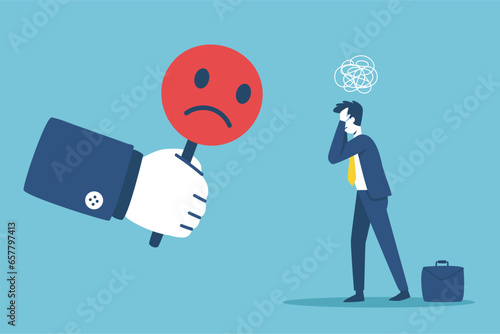 Boss angry badly, grimace at the employee who made a mistake.