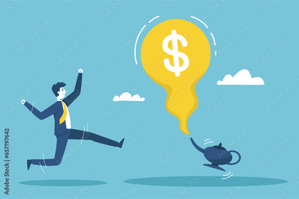 Businessmen seek investors to bring money to expand their business to grow and succeed. Businessmen seek investors to bring money to expand their business to grow and succeed.