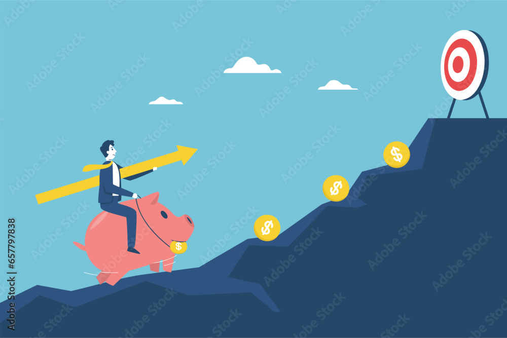 A businessman attacking a target means running a business in order to achieve it. A businessman attacking a target means running a business in order to achieve it.