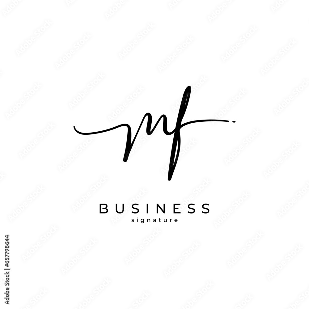 MF initial signature logo. Handwritten monogram vector MF initial signature logo. Handwritten monogram vector