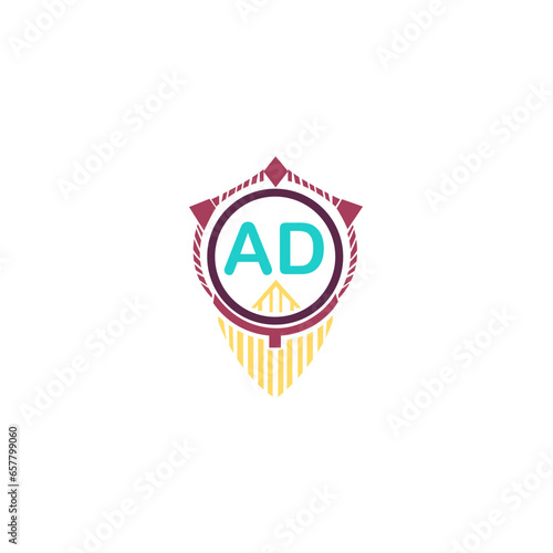 AD Letter Logo Design. AD minimalist Logo Vector. AD Abstract Unique modern flat creative logo.
