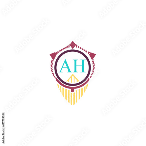 AH Letter Logo Design. AH minimalist Logo Vector. AH Abstract Unique modern flat creative logo.

