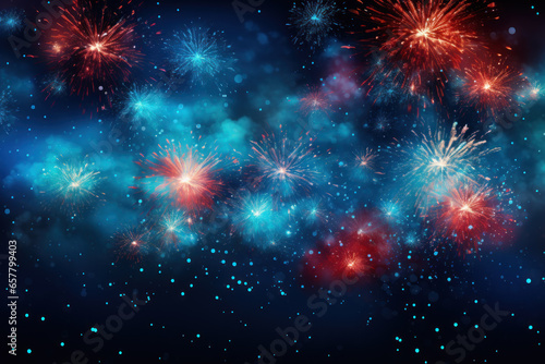 Abstract fireworks background with copy space for text