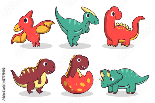 Set of animal in cartoon style with various action vector