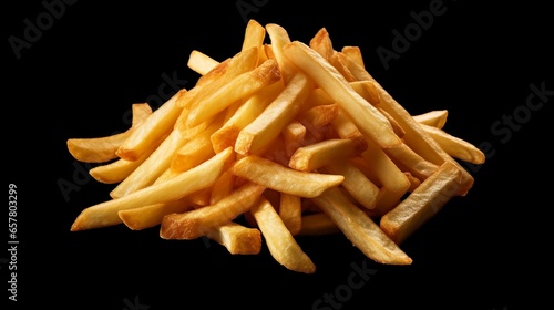 french fries on a transparent background For decoratin.Generative AI