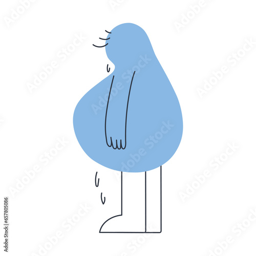 悲しくて涙を流す男性