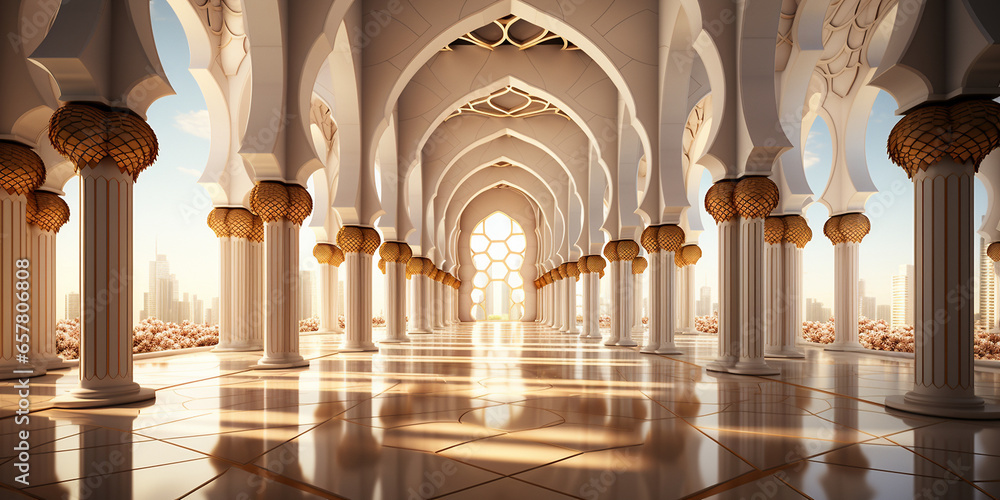 Fototapeta premium Wunderschöne Architektur einer Kathedrale im Querformat für Banner, ai generativ