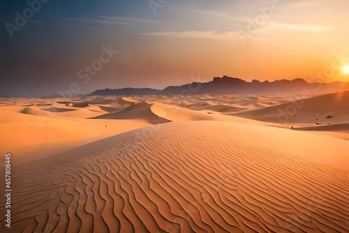 New year sunset in the desert