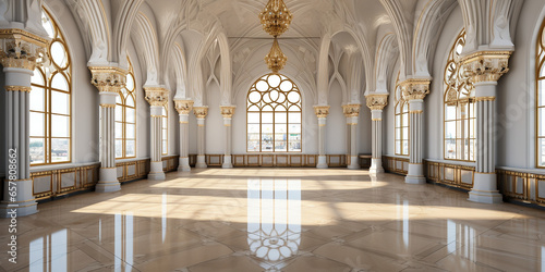 Wunderschöne Architektur einer Kathedrale im Querformat für Banner, ai generativ photo