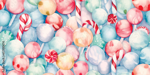 Seamless pattern of winter Christmas symbols, lollipopland, gingerbread man , on a pastel background.Vector pattern for Christmas,New Year designs,textiles,wrappers,wallpaper