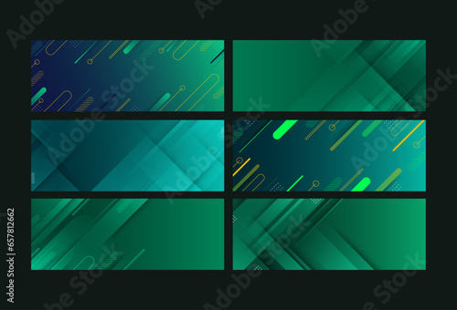 banner background .colorful. green gradation. set collection. memphis .slash abstract . eps 10