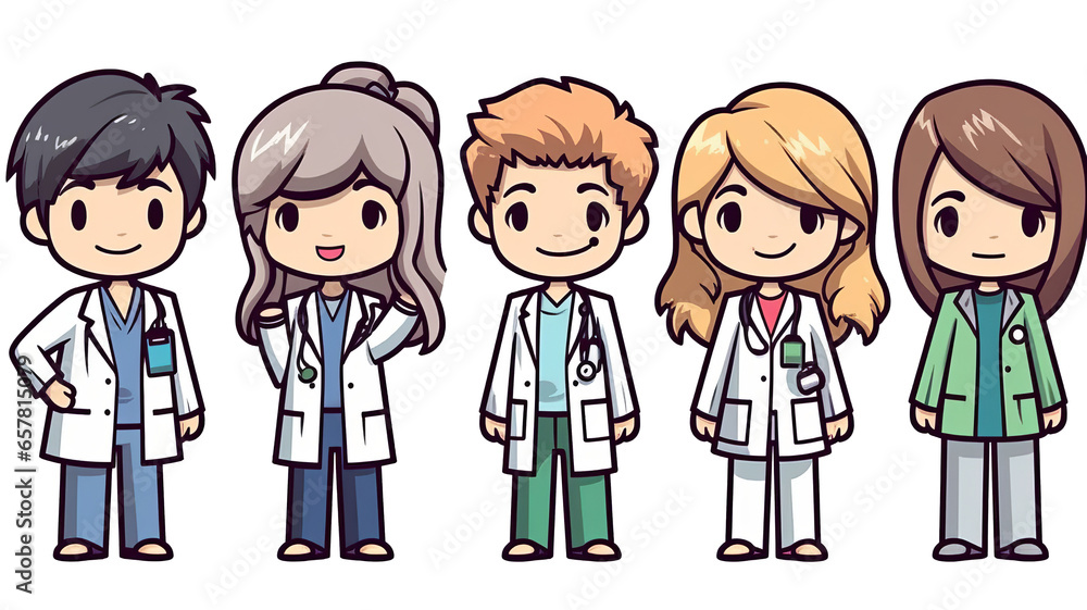 group of doctors shirt design graphic, cute happy,isolated on a transparent background. group of doctors shirt design graphic, cute happy,isolated on a transparent background.