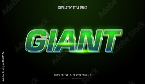 Modern Gradient green bright color with futuristic theme mockup text. Editable 3d text effect styles